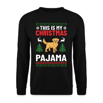 Golden Retriever Hund Welpen Besitzer Weihnachten - Unisex Pullover - Schwarz - Vorne - Alina (178cm) & Michal (187cm)