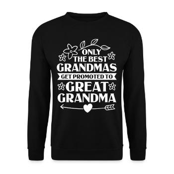 Great-grandmother Grandma Great-grandparents Grandmother - Unisex Sweatshirt - black - Front - Alina (178cm) & Michal (187cm)