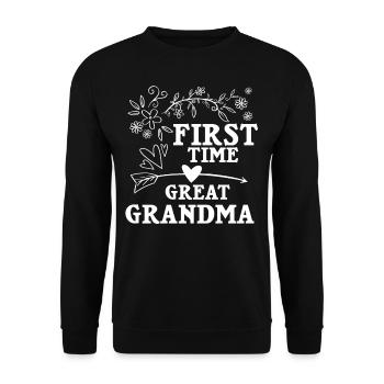 Arrière-grand-mère Grand-mère Arrière-grands-parents Grand-mère - Sweat-shirt Unisexe - noir - Devant - Alina (178cm) & Michal (187cm)