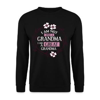 Great-grandmother Grandma Great-grandparents Grandmother - Unisex Sweatshirt - black - Front - Alina (178cm) & Michal (187cm)