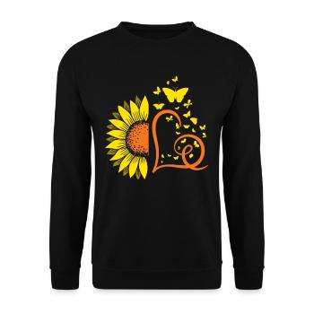 Sunflower Sunflower Butterflies - Unisex Sweatshirt - black - Front - Alina (178cm) & Michal (187cm)