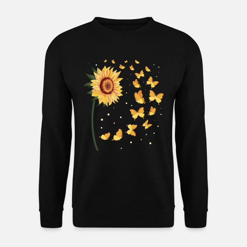 Sonnenblume Schmetterlinge - Unisex Pullover - Schwarz