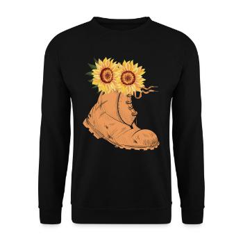 Sunflower Plant Sunflowers - Unisex Sweatshirt - black - Front - Alina (178cm) & Michal (187cm)