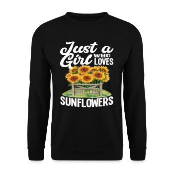 Sonnenblume Mädchen Liebe - Unisex Pullover - Schwarz - Vorne - Alina (178cm) & Michal (187cm)