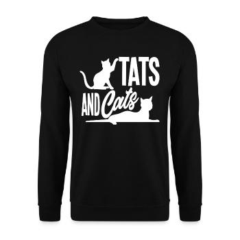 Tatouages Chats Animaux Tatoués - Sweat-shirt Unisexe - noir - Devant - Alina (178cm) & Michal (187cm)