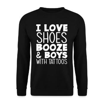 Tattoo Shuhe Dear Woman Girl - Unisex Sweatshirt - black - Front - Alina (178cm) & Michal (187cm)
