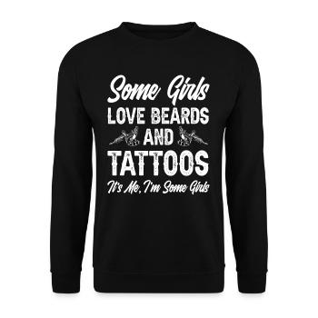 Tattoo Girl aime les hommes barbus - Sweat-shirt Unisexe - noir - Devant - Alina (178cm) & Michal (187cm)