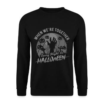 Halloween celebrate all together monsters - Unisex Sweatshirt - black - Front - Alina (178cm) & Michal (187cm)