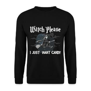 Bonbons de sorcière halloween - Sweat-shirt Unisexe - noir - Devant - Alina (178cm) & Michal (187cm)