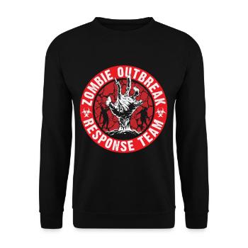 Zombie erupted Halloween Team - Unisex Sweatshirt - black - Front - Alina (178cm) & Michal (187cm)