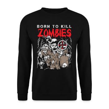 Born to kill zombies halloween - Unisex Sweatshirt - black - Front - Alina (178cm) & Michal (187cm)
