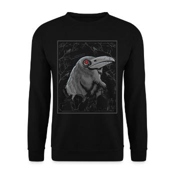 Schwarzer Rabe rote augen Halloween - Unisex Pullover - Schwarz - Vorne - Alina (178cm) & Michal (187cm)
