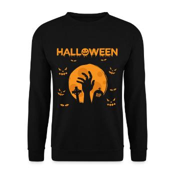 Halloween Zombie Hand Cemetery - Unisex Sweatshirt - black - Front - Alina (178cm) & Michal (187cm)