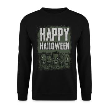 Joyeux Halloween Zombies - Sweat-shirt Unisexe - noir - Devant - Alina (178cm) & Michal (187cm)