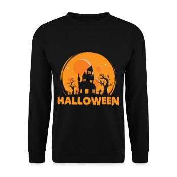Halloween effrayant maison lune - Sweat-shirt Unisexe - noir - Devant - Alina (178cm) & Michal (187cm)
