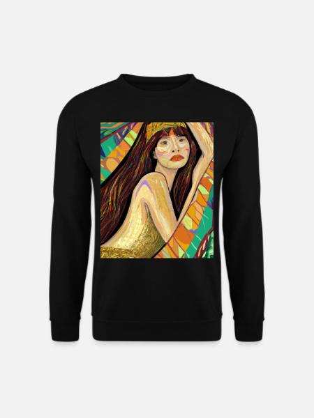 Meerjungfrau Portrait Gustav Klimt Style - Unisex Pullover - Schwarz
