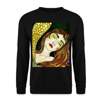 Mermaid Portrait Gustav Klimt Style - Unisex Sweatshirt - black - Front - Alina (178cm) & Michal (187cm)