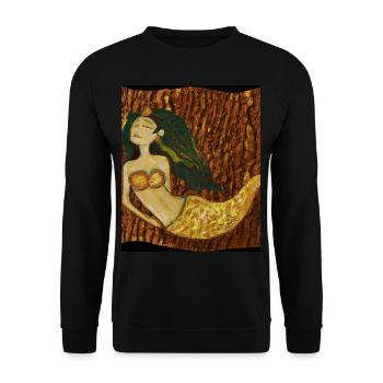 Mermaid Portrait Gustav Klimt Style - Unisex Sweatshirt - black - Front - Alina (178cm) & Michal (187cm)