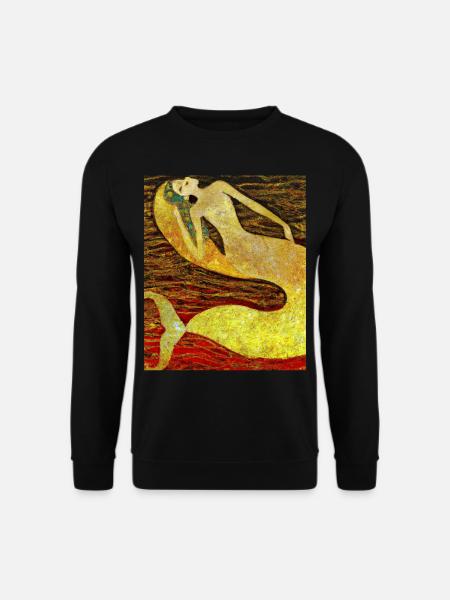 Mermaid Portrait Gustav Klimt Style - Unisex Sweatshirt - black