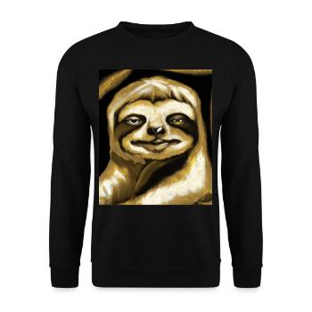Portrait paresseux Drôle de cubisme Gustav Klimt - Sweat-shirt Unisexe - noir - Devant - Alina (178cm) & Michal (187cm)