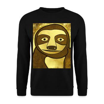 Sloth Portrait Funny Cubism Gustav Klimt - Unisex Sweatshirt - black - Front - Alina (178cm) & Michal (187cm)