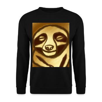 Sloth Portrait Funny Cubism Gustav Klimt - Unisex Sweatshirt - black - Front - Alina (178cm) & Michal (187cm)
