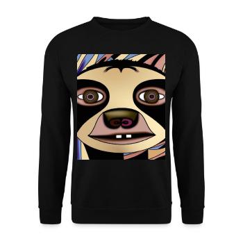 Portrait paresseux Drôle de cubisme - Sweat-shirt Unisexe - noir - Devant - Alina (178cm) & Michal (187cm)