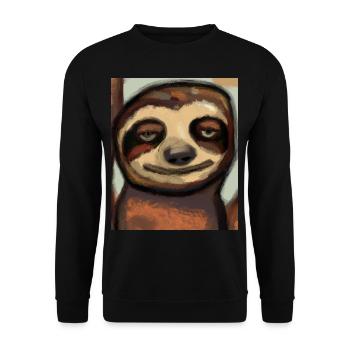 Portrait paresseux Drôle de cubisme - Sweat-shirt Unisexe - noir - Devant - Alina (178cm) & Michal (187cm)