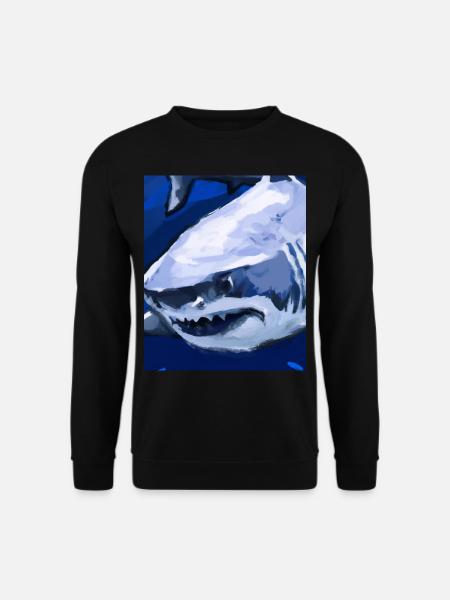 Weißer Hai Vincent Van Gogh Style - Unisex Pullover - Schwarz