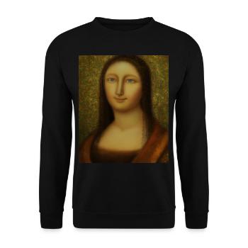 Gustav Klimt Style Portrait of a Woman - Unisex Sweatshirt - black - Front - Alina (178cm) & Michal (187cm)