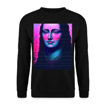Vaporwave Aesthetic Portrait of a Woman - Unisex Sweatshirt - black - Front - Alina (178cm) & Michal (187cm)