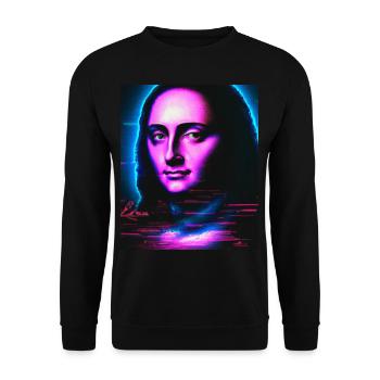 Vaporwave Aesthetic Portrait of a Woman - Unisex Sweatshirt - black - Front - Alina (178cm) & Michal (187cm)
