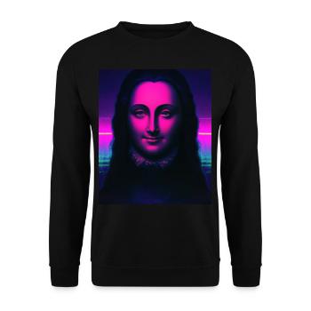 Vaporwave Aesthetic Portrait of a Woman - Unisex Sweatshirt - black - Front - Alina (178cm) & Michal (187cm)