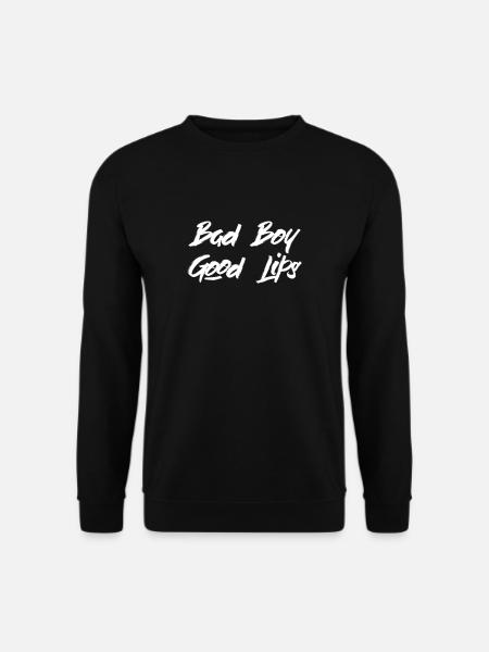 Lustige Sprüche Bad Boy Good Lips - Unisex Pullover - Schwarz