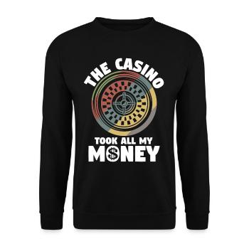 Vintage Roulette Casino Took My Money - Unisex Sweatshirt - black - Front - Alina (178cm) & Michal (187cm)