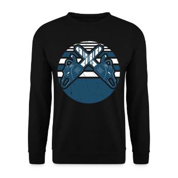 Vintage Chainsaw Distressed - Unisex Sweatshirt - black - Front - Alina (178cm) & Michal (187cm)
