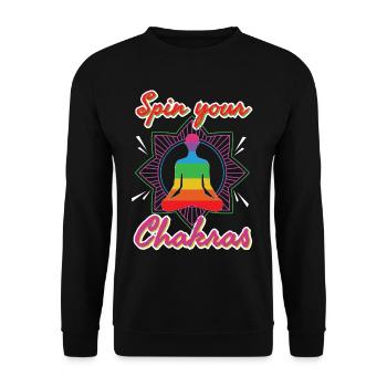 Spin Your Chakras - Unisex Sweatshirt - black - Front - Alina (178cm) & Michal (187cm)