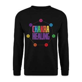 Chakra Healing Circle - Unisex Sweatshirt - black - Front - Alina (178cm) & Michal (187cm)