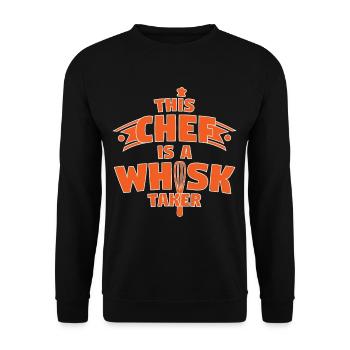 This Chef Is A Whisk Taker Cooking Pun - Unisex Sweatshirt - black - Front - Alina (178cm) & Michal (187cm)