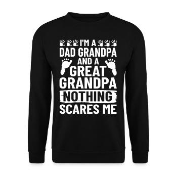 great-grandfather grandpa great-grandparents grandfather - Unisex Sweatshirt - black - Front - Alina (178cm) & Michal (187cm)