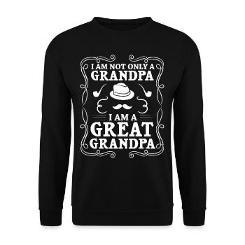 great-grandfather grandpa great-grandparents grandfather - Unisex Sweatshirt - black - Front - Alina (178cm) & Michal (187cm)