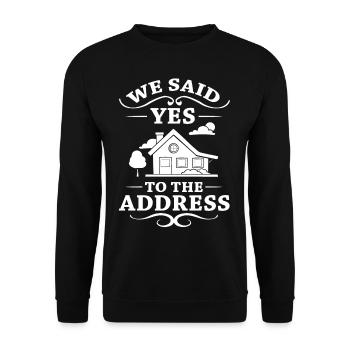 Home Home House Purchase Property - Unisex Sweatshirt - black - Front - Alina (178cm) & Michal (187cm)