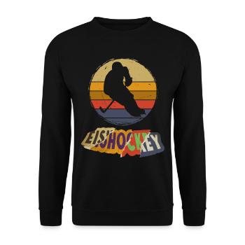 Eishockey Eishockeyspieler Spieler Vintage Retro - Unisex Pullover - Schwarz - Vorne - Alina (178cm) & Michal (187cm)