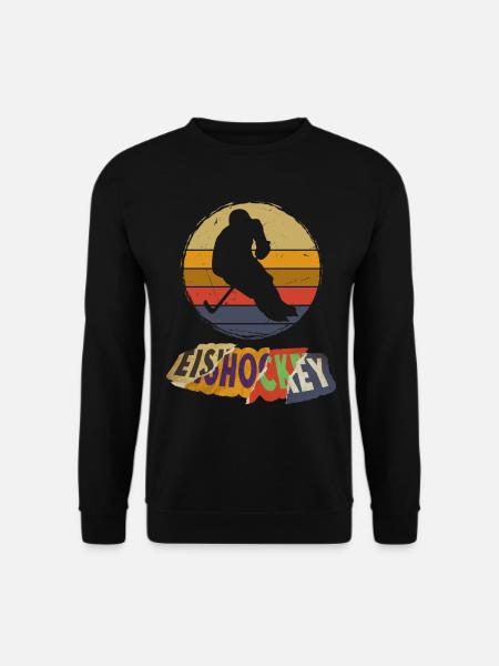 Eishockey Eishockeyspieler Spieler Vintage Retro - Unisex Pullover - Schwarz