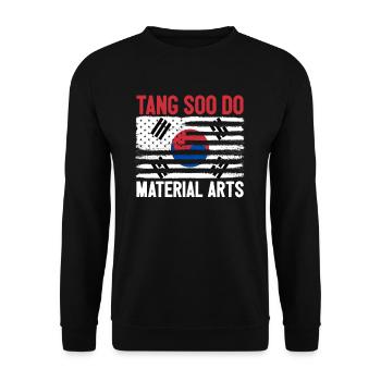 Tang Soo Do Arts Martiaux Karaté Combattant Coréen - Sweat-shirt Unisexe - noir - Devant - Alina (178cm) & Michal (187cm)