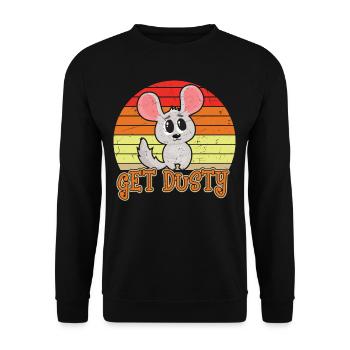 Cute Chinchilla Get Dusty Vintage - Unisex Sweatshirt - black - Front - Alina (178cm) & Michal (187cm)