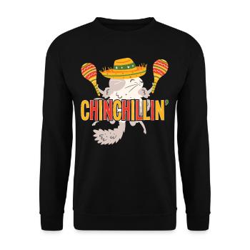 Chinchillin Mexican Artwork Chinchilla - Unisex Sweatshirt - black - Front - Alina (178cm) & Michal (187cm)