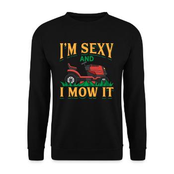 Je suis sexy et je tonds ça Lawn Care Ride On M - Sweat-shirt Unisexe - noir - Devant - Alina (178cm) & Michal (187cm)