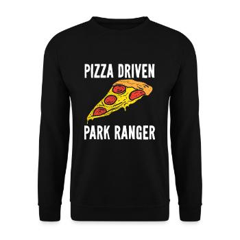 Pizza Driven Park Ranger Wildlife Officer Game Wa - Unisex Sweatshirt - black - Front - Alina (178cm) & Michal (187cm)