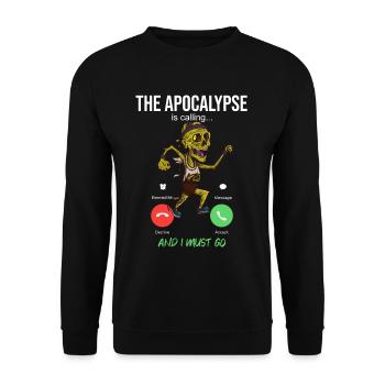 Apocalypse ruft Zombie Running Runner Halloween - Unisex Pullover - Schwarz - Vorne - Alina (178cm) & Michal (187cm)